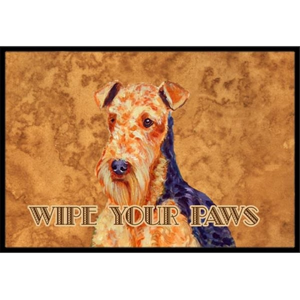 Carolines Treasures LH9453MAT 18 X 27 In. Airedale Wipe Your Paws Indoor Or Outdoor Mat LH9453MAT - main